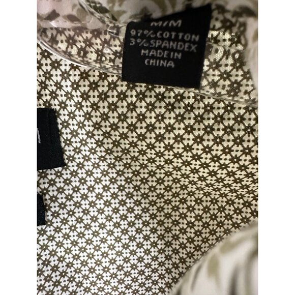 Nick Graham Mens Stretch Modern Fit Long Sleeve Button-Up Shirt M Geometric - Picture 7 of 11